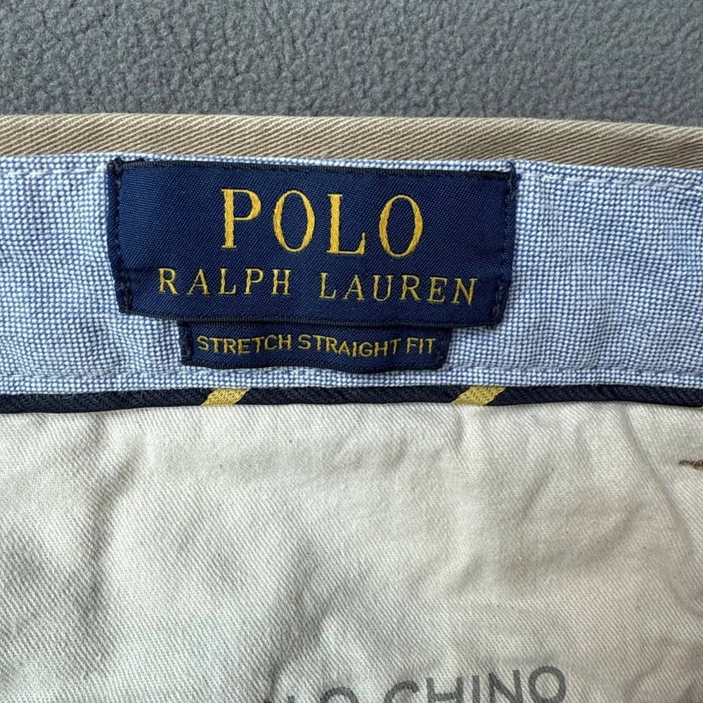 Polo Ralph Lauren Chino Pants Mens 34x34 Khaki Stretch Cotton Twill Straight Fit